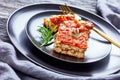 Vegan lasagna with fresh rosemary on a plate Royalty Free Stock Photo