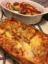 Vegan lasagna on the table