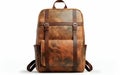 Vegan Leather Backpack on White Background