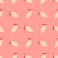 Vegan lemonade seamless pattern with lemons ornament. White pastel fruits on pink background Royalty Free Stock Photo