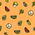 Vegan life color outline isometric icons