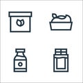 vegan line icons. linear set. quality vector line set such as chocolate bar, soy milk, hummus