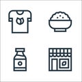 Vegan line icons. linear set. quality vector line set such as vegan store, soy milk, oats