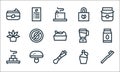 Vegan line icons. linear set. quality vector line set such as toothbrush, leek, tofu, olive oil, mushroom, agave, mixer, shopping