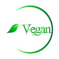 Vegan logo Design, Vagan day, Nateral green logo Royalty Free Stock Photo