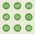 Vegan logo icon set, organic natural food labels Royalty Free Stock Photo
