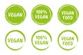 vegan logo icon set, organic natural food labels Royalty Free Stock Photo
