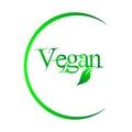 Vegan logo,  Nateral green vagan Royalty Free Stock Photo