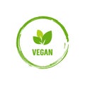 Vegan logo, organic bio logo or sign. Raw, healthy food badge, tag set for cafe, restaurants, products packaging. Vector vegan Royalty Free Stock Photo