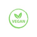 Vegan logo, organic bio logos or sign. Raw, healthy food badges, tags set for cafe, restaurants, products packaging etc