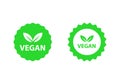 Vegan logos collection set, organic bio logos or signs. Raw, healthy food badges, tags set for cafe, restaurants Royalty Free Stock Photo