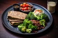 vegan meal with focus on plant-based protein sources Royalty Free Stock Photo