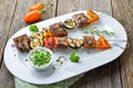 Grilled seitan with vegetables Royalty Free Stock Photo