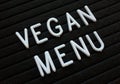 Vegan Menu on a Letters Board