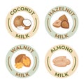 Vegan Milk Flat Labels