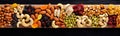 Vegan mixed dried assorted nut almonds snack Royalty Free Stock Photo