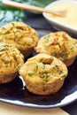 Vegan muffins with spinach Royalty Free Stock Photo