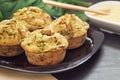 Vegan muffins with spinach Royalty Free Stock Photo