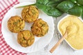 Vegan muffins with spinach Royalty Free Stock Photo