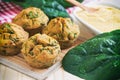 Vegan muffins with spinach Royalty Free Stock Photo
