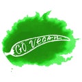 Vegan natural food lettering badge or labe look design. Green eco friendly hand drawn template.