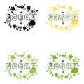 Vegan. Organic Vector round eco, bio green