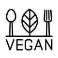 vegan outline logo icon isolated on white