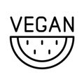 vegan outline logo icon isolated on white