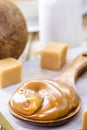 vegan pasty milk candy, caramel made with unsweetened coconut milk, healthy candy, called dulce de leche