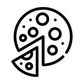 Vegan pizza line icon vector symbol illustration