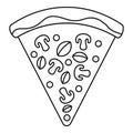 Vegan pizza slice icon, outline style
