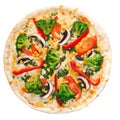 vegan pizza on white isolated background