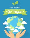 Vegan poster. Vector eco template.