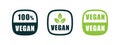 Vegan products. Vegan badges or labels. Natural and organic products. Vector scalable graphics