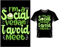 I\'m a social vegan, Vegan quote typography for t shirt and mug design vector illustration