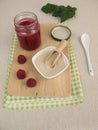 Vegan raspberry jam and agar agar
