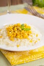 Vegan risotto with baked corn