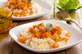 Vegan risotto with butternut squash Royalty Free Stock Photo