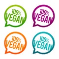 100% vegan round Buttons. Circle Eps10 Vector.