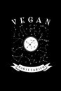 Vegan Sagittarius design with constellations