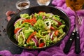 Vegan salad of fresh vegetables and cabbage romanesko. Royalty Free Stock Photo