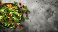 Vegan salad with vegetables and green leaves Royalty Free Stock Photo