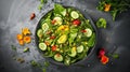 Vegan salad with vegetables and green leaves Royalty Free Stock Photo