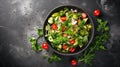 Vegan salad with vegetables and green leaves Royalty Free Stock Photo