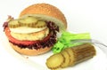 Vegan sea burger isolated on white Royalty Free Stock Photo