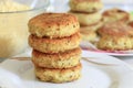 Vegan sea burger patties closeup Royalty Free Stock Photo