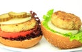 Vegan sea burger on white Royalty Free Stock Photo