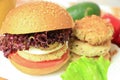 Vegan sea burger on white Royalty Free Stock Photo