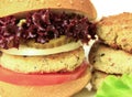 Vegan sea burger on white Royalty Free Stock Photo