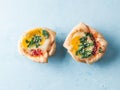 Vegan Shakshouka cups with vegan tofu eggs